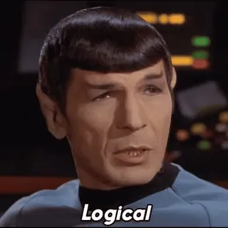 👍 Spock Star Trek Logical สป็อค, สตาร์เทรค, มีเหตุผล, วัลแคน, วิทยาศาสตร์ telegram sticker