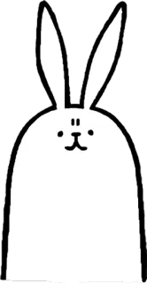😐 bunny, rabbit, cartoon, animal, cute, white telegram sticker