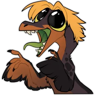 😍 dinosauro, mostro, cartone animato, rettile, divertente, animale, creatura, personaggio whatsapp sticker