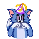 🥳 Tom Cat Tom and Jerry cartoon, cat, party, celebration, funny telegram sticker
