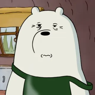 🍑 Ice Bear We Bare Bears медведь, мультик, белый медведь, сонный, персонаж whatsapp sticker