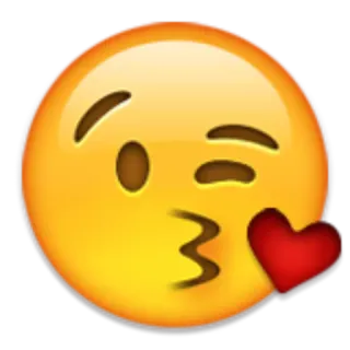 😘 Эмодзи, Поцелуй, Сердце, Любовь, Подмигивание, Эмотикон, Нежность, Романтика telegram sticker