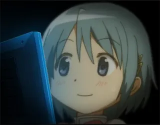😐 anime, girl, computer, screen, cute telegram sticker