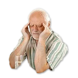 😬 old man, headache, pain, tired, stressed telegram sticker