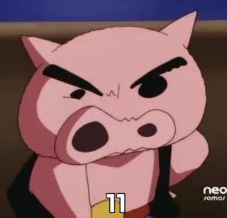 🐽 11 豚, 漫画, 動物, ピンク, 数字, キャラクター telegram sticker