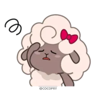 😓 sheep, cartoon, sad, cute, animal telegram sticker