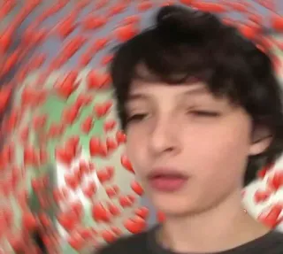 🎸 finn wolfhard, cuori, meme, celebrità, attore telegram sticker