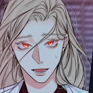 🧬 Anime, Hombre, ojos rojos, Retrato telegram sticker