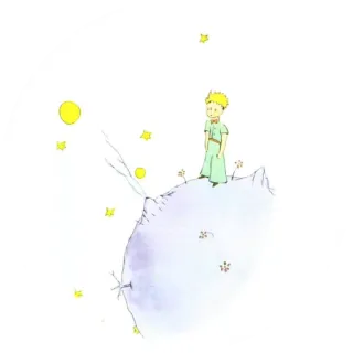👑 The Little Prince El Principito, Antoine de Saint-Exupéry, libro infantil, estrellas, planeta telegram sticker