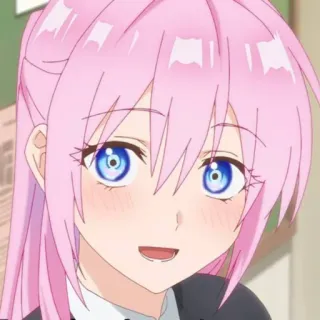 🍧 Anime, Mädchen, rosa Haare, lächelnd, Charakter, süß telegram sticker