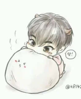 😍 앙! милый, чиби, мультик, каваий, хомяк telegram sticker