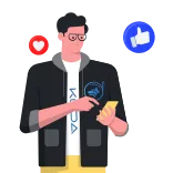 👍 Kuda man, like, love, social media, smartphone telegram sticker