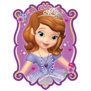 😁 Sofia Sofia the First princesse, dessin animé, disney, couronne, magie, fille telegram sticker