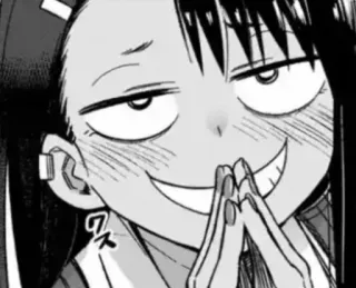😱 anime, manga, zadowolony z siebie, uśmieszek, kreskówka, dziewczyna, wyraz twarzy telegram sticker