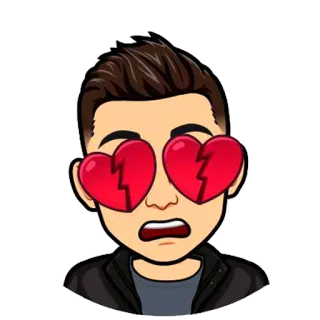 💔 Cartoon, Avatar, Liebeskummer, Liebe, Emoji, Sticker whatsapp sticker