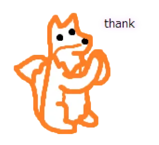 🐺 thank лиса, милый, спасибо, животное, эскиз whatsapp sticker