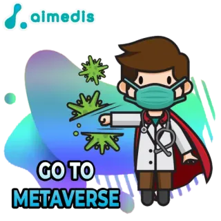 🚀 GO TO METAVERSE Metaverse, Dokter, Masker, Kesehatan, Teknologi, Masa Depan, Digital, Online whatsapp sticker