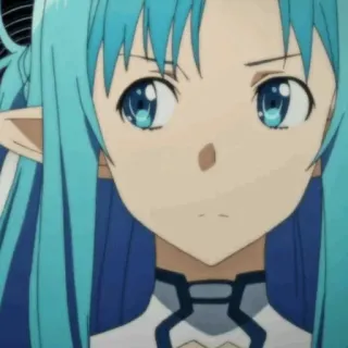 ❄️ Asuna Sword Art Online アニメ, 女の子, アスナ, 青髪, ソードアート・オンライン, エルフ telegram sticker