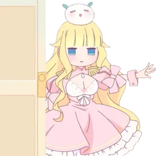 👀 Anime, Chibi, Carino, Cartone animato, Ragazza, Bionda whatsapp sticker