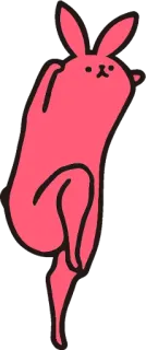😊 Hase, Kaninchen, Stinkefinger, beleidigend, Cartoon, pink, Geste whatsapp sticker