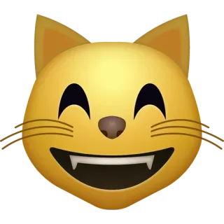 😸 cat, emoji, face, animal, happy, teeth whatsapp sticker