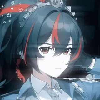 🎲 Anime, Mädchen, Militär, Uniform, Herzen telegram sticker