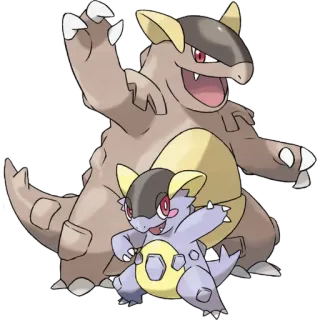 💀 Kangaskhan Pokémon Pokemon, Kangaskhan, Video Game, Animal, Cartoon telegram sticker