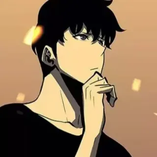 😕 Anime, Manga, Manhwa, Personnage, Homme, Réflexion telegram sticker