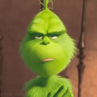 😠 The Grinch เดอะกริ๊นช์, การ์ตูน, คริสต์มาส, ตัวละครสีเขียว whatsapp sticker