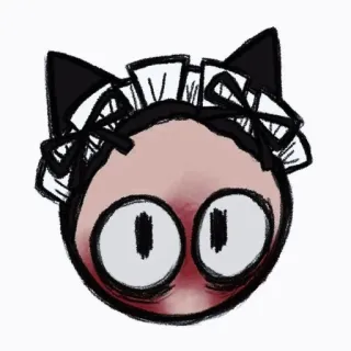 💌 кошачьи уши, ободок, горничная, аниме, манга, мультфильм, стикер telegram sticker