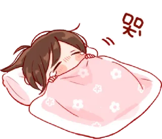 🎭 哭 tidur, tertidur, lelah, anime, imut, chibi telegram sticker