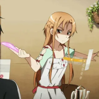 🧡 Asuna Yuuki Sword Art Online アニメ, ソードアート・オンライン, アスナ, ユウキ, キャラクター, 料理 telegram sticker