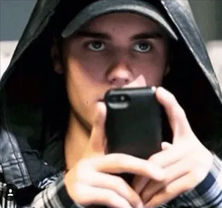 😐 Justin Bieber ジャスティン・ビーバー, セレブ, ミュージシャン, 歌手, パーカー, 携帯電話 telegram sticker