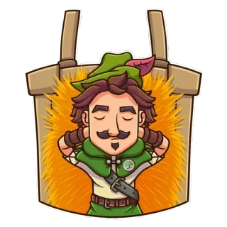 🤤 Robin Hood Robin Hood, arqueiro, fora da lei, medieval, desenho animado, fantasia telegram sticker