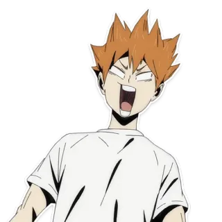 😱 Shoyo Hinata Haikyuu Аниме, Haikyuu, Шоё Хината, Смешной, Взволнованный, Парень telegram sticker