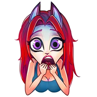 😰 Cartoon, Anime, Überrascht, Geschockt, Ausdruck, Süß, Kawaii telegram sticker