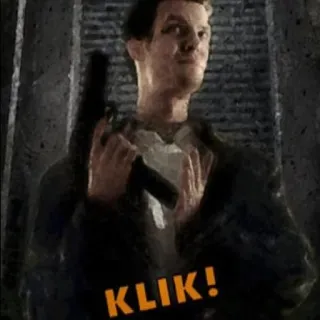 😈 KLIK! arma, homem, clique, arma telegram sticker
