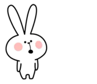 😳 Hase, Kaninchen, süß, Tier, kawaii, Cartoon whatsapp sticker