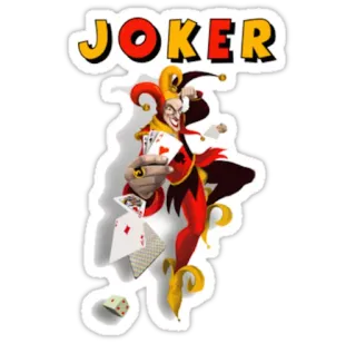 🃏 Joker JOKER Coringa, cartas de baralho, palhaço, bobo da corte, desenho animado, vilão telegram sticker