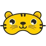👓 tigre, animal, mignon, masque, masque de sommeil, jaune, dessin animé telegram sticker