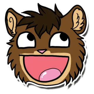 😃 dessin animé, animal, joyeux, mignon, mascotte, gai whatsapp sticker