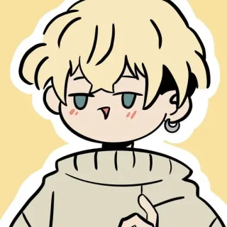 ☺️ Аниме, Мультфильм, Персонаж, Мальчик, Милый, Блондин telegram sticker