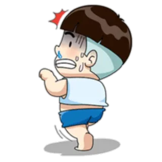 👻 漫画, 汗, パニック, 怖い, ショック, 心配 telegram sticker