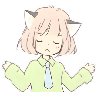 🤷‍♀ สาวหูแมว, อนิเมะ, มังงะ, น่ารัก, ภาพประกอบ whatsapp sticker