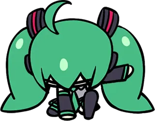 🏃‍♀️ Hatsune Miku Аниме, Манга, Вокалоид, Hatsune Miku, Персонаж telegram sticker