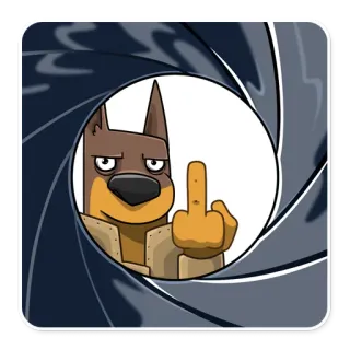 🖕 dog, middle finger, rude, offensive, cartoon, gesture telegram sticker