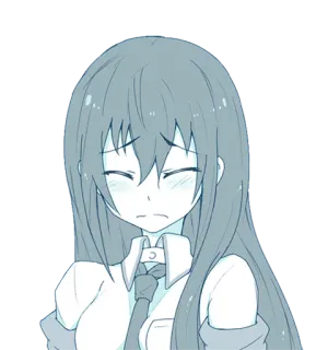 😳 аниме, девочка, грустно, слёзы, мультфильм, школьная форма telegram sticker