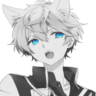 🐱 anime, wolf, boy, neko, ears, cute telegram sticker