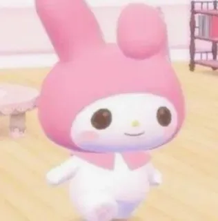 🙂 My Melody 마이멜로디, 산리오, 만화, 귀여운, 카와이, 분홍색, 토끼, 동물 telegram sticker