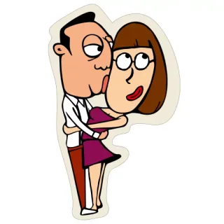 💋 cartoon, couple, love, hug, man, woman, affection, relationship telegram sticker